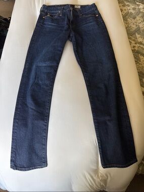 Ag Adriano Goldschmied Women's Mari Straight-Leg Dark Blue Jeans Size 27